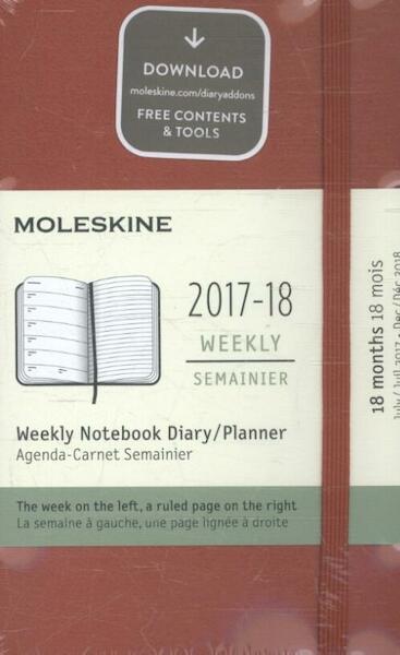 Moleskine 18 Monate Wochen Notizkalender 2017/2018, A6 Hard Cover, Scharlachrot - (ISBN 8055002854238)