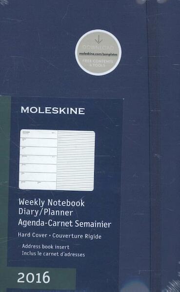 MOLESKINE WOCHEN NOTIZKALENDER 2016 RECHTS LINIERTE SEITE, L/A5, HARD COVER, KÖNIGSBLAU - (ISBN 8052204400355)