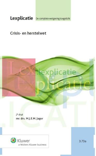 Crisis- en herstelwet - (ISBN 9789013115581)