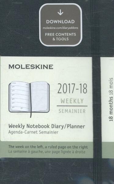 Moleskine 18 Monate Wochen Notizkalender 2017/2018 A6, Hard Cover, Schwarz - (ISBN 8055002854115)