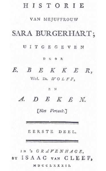Historie van mejuffrouw Sara Burgerhart - Betje Wolff, Aagje Deken (ISBN 9789062590339)