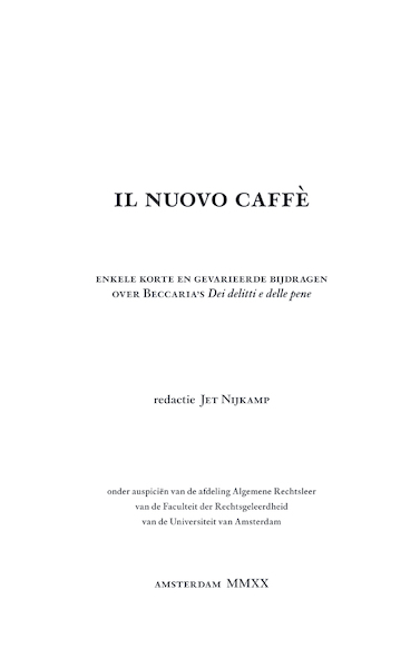 Il nuovo caffè - Lars Kestein en Tess Schuddeboom, Eva Snijders en Joosje Thoma, Tjardy Lammers en Devrim Kroese, Zoë Knijff en Thijmen Sleeman (ISBN 9789088601651)