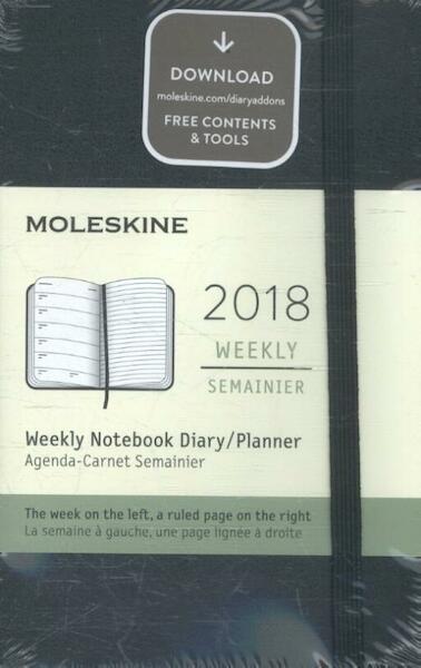 Moleskine 12 Monate Wochen Notizkalender 2018, A6 Hard Cover, Schwarz - (ISBN 8055002854009)