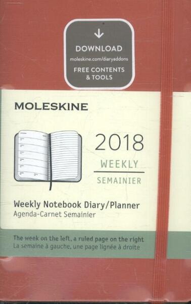 Moleskine 12 Monate Wochen Notizkalender 2018, A6 Soft Cover, Scharlachrot - (ISBN 8055002854184)