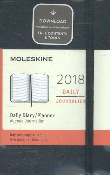 Moleskine 12 Monate Tageskalender 2018, A6 Hard Cover, Schwarz - (ISBN 8055002853897)