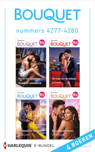 Bouquet e-bundel nummers 4277 - 4280 - Sharon Kendrick, Kate Hewitt, Marcella Bell, Cathy Williams (ISBN 9789402552591)