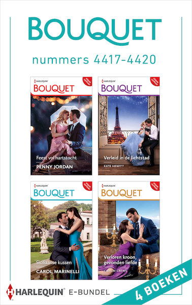 Bouquet e-bundel nummers 4417 - 4420 - Kate Hewitt, Penny Jordan, Carol Marinelli, Caitlin Crews (ISBN 9789402560008)
