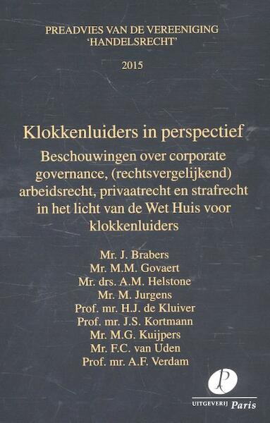 2015 - J. Brabers, M.M. Govaert, A.M. Helstone, M. Jurgens, A.F. Verdam, H.J. Kluiver, J.S. Kortmann, M.G. Kuijpers, F.C. van Uden (ISBN 9789462510913)