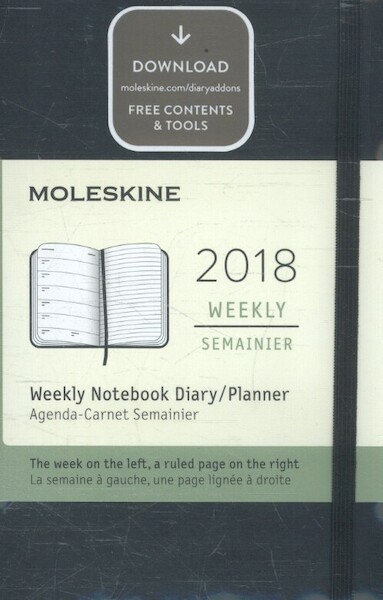 Moleskine 12 Monate Wochen Notizkalender 2018, A6 Soft Cover, Schwarz - (ISBN 8055002854023)