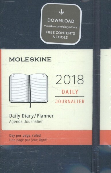 Moleskine 12 Monate Tageskalender 2018, A6 Hard Cover, Saphir - (ISBN 8055002855617)
