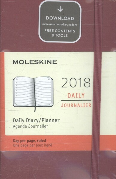 Moleskine 12 Monate Tageskalender 2018, A6 Hard Cover, Hagebutte - (ISBN 8055002855624)