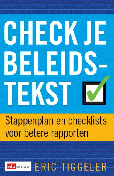 Check je beleidstekst - E. Tiggelaar (ISBN 9789012122955)