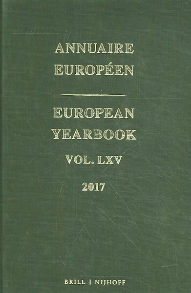 European Yearbook / Annuaire Européen, Volume 65 (2017) - (ISBN 9789004376212)