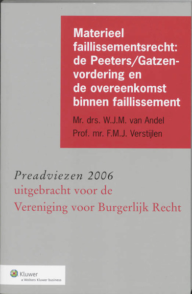 Materieel faillissementsrecht - W.J.M. van Andel, F.M.J. Verstijlen (ISBN 9789013036657)