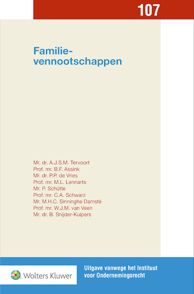 Familievennootschappen - A.J.S.M. Tervoort, B.F. Assink, P.P. de Vries, M.L. Lennarts (ISBN 9789013145809)