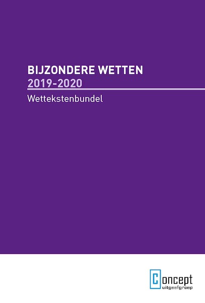 Bijzondere Wetten 2019-2020 - (ISBN 9789055163106)