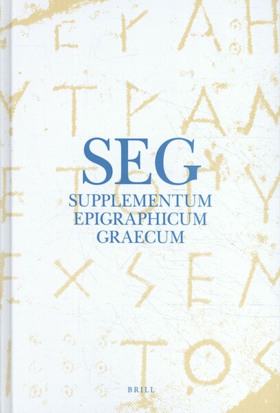 Supplementum Epigraphicum Graecum, Volume LXII (2012) - (ISBN 9789004339545)
