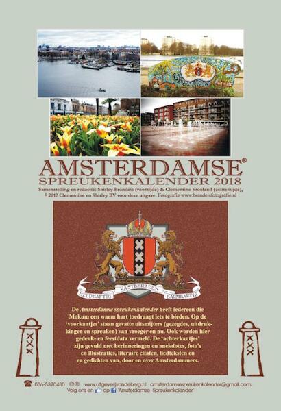 Amsterdamse spreukenkalender 2018 - Shirley Brandeis, Clementine Vrooland (ISBN 9789055124695)