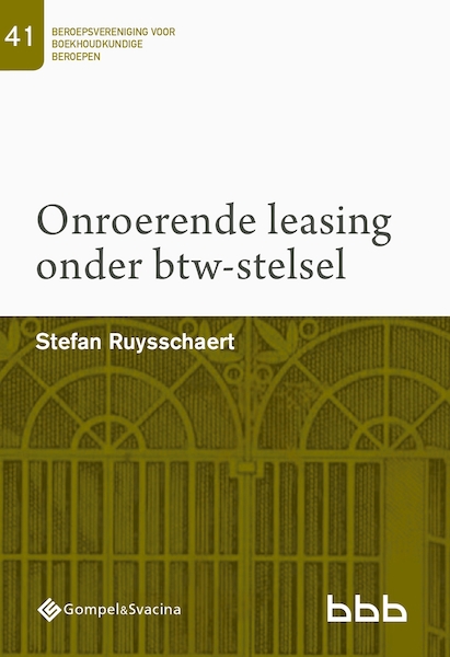 41-Onroerende leasing onder btw-stelsel - Stefan Ruysschaert (ISBN 9789463711951)