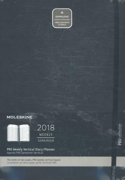 Moleskine 12 Monate Wochen Notizkalender 2018, A4 Hard Cover, Schwarz - (ISBN 8055002854313)