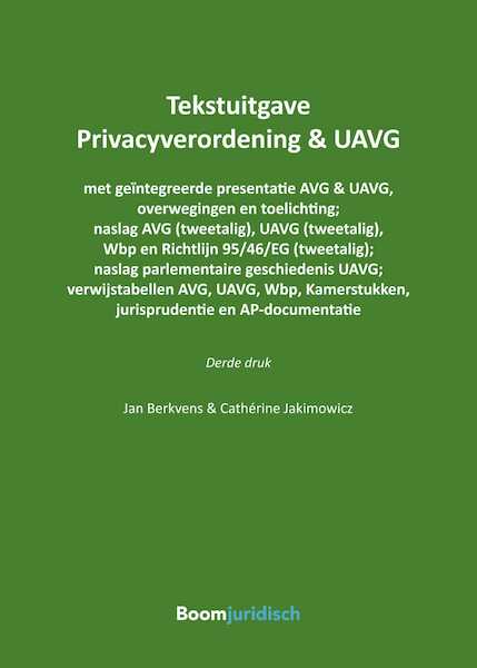 Tekstuitgave Privacyverordening & UAVG - (ISBN 9789462906655)