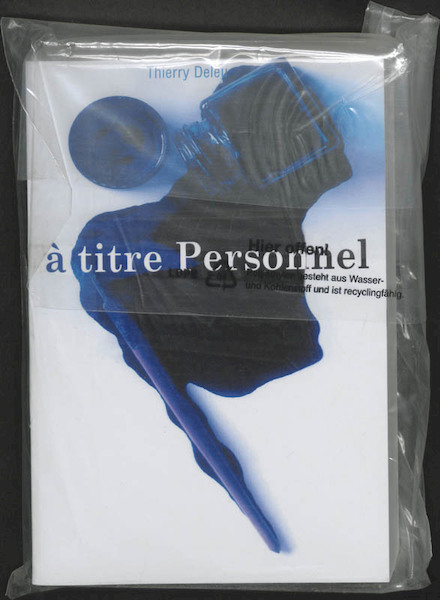 A titre personnel - T. Deleu (ISBN 9789051791327)