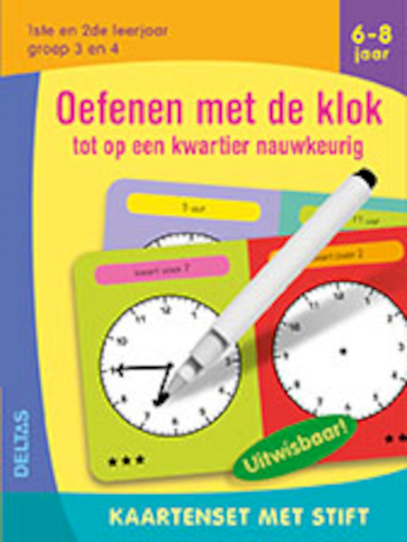 Kaartenset met stift - Oefenen met de klok (6-8 j.) - (ISBN 9789044748161)
