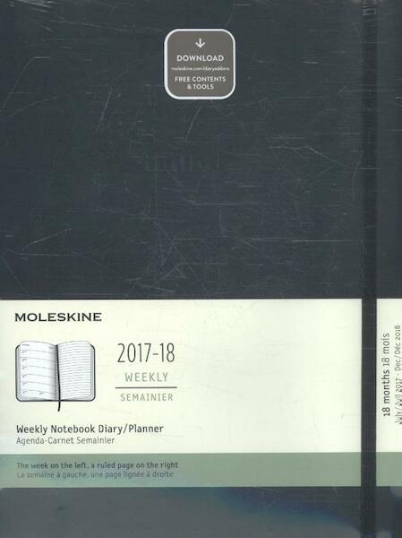 Moleskine 18 Monate Wochen Notizkalender 2017/2018, XL Soft Cover, Schwarz - (ISBN 8055002854153)