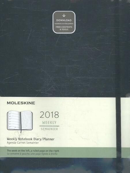 Moleskine 12 Monate Wochen Notizkalender 2018, XL Soft Cover, Schwarz - (ISBN 8055002854047)