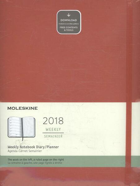 Moleskine 12 Monate Wochen Notizkalender 2018, XL Soft Cover, Scharlachrot - (ISBN 8055002854252)