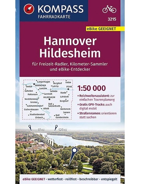 KOMPASS Fahrradkarte Hannover, Hildesheim 1:50.000, FK 3215 - Kompass-Karten Gmbh (ISBN 9783990446867)