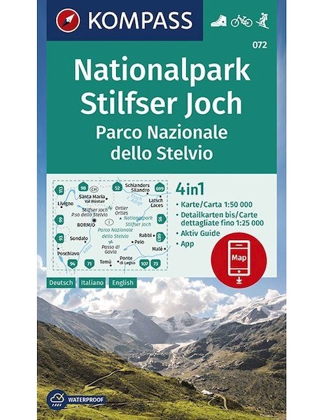 Nationalpark Stilfserjoch, Parco Nazionale dello Stelvio 1:50 000 - Kompass-Karten Gmbh (ISBN 9783990447277)