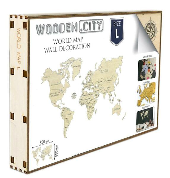 Wereld kaart in hout L - (ISBN 5906874128145)