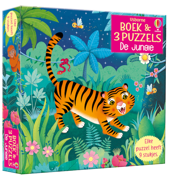 Boek & 3 Puzzels De jungle - (ISBN 9781474974288)