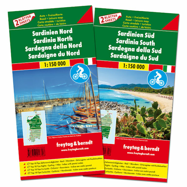 Sardinien Nord und Süd, Set, Autokarten 1:150.000 - (ISBN 9783707916706)