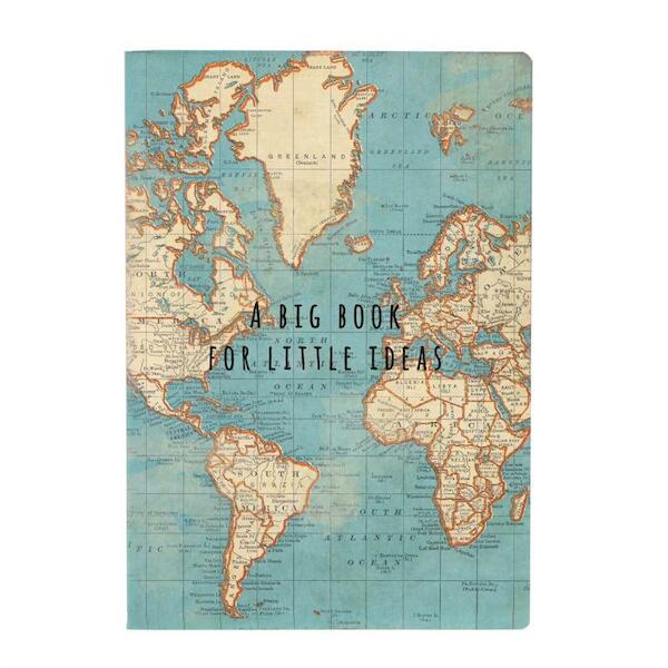 Notebook A5 vintage world map - (ISBN 5055992711040)
