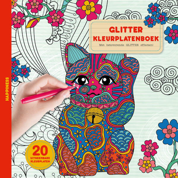 Glitter kleurplaten boek - Happiness - (ISBN 8712048319717)