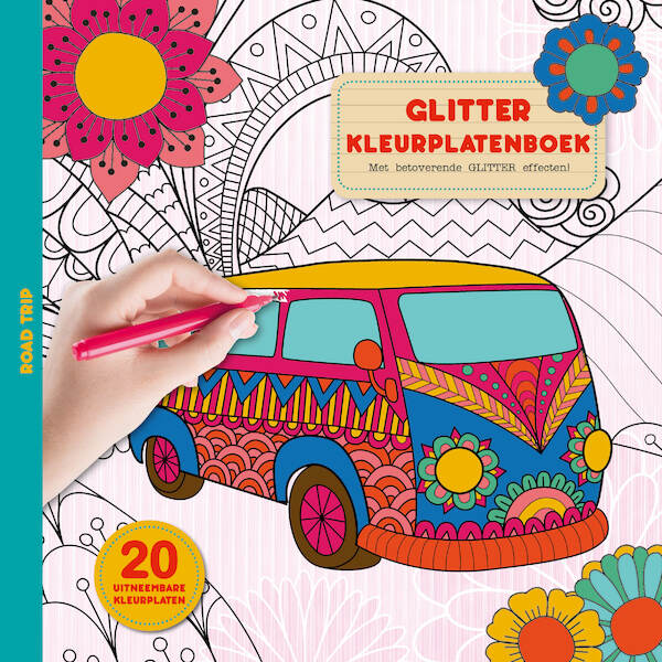 Glitter kleurplaten boek - Road trip - (ISBN 8712048319724)