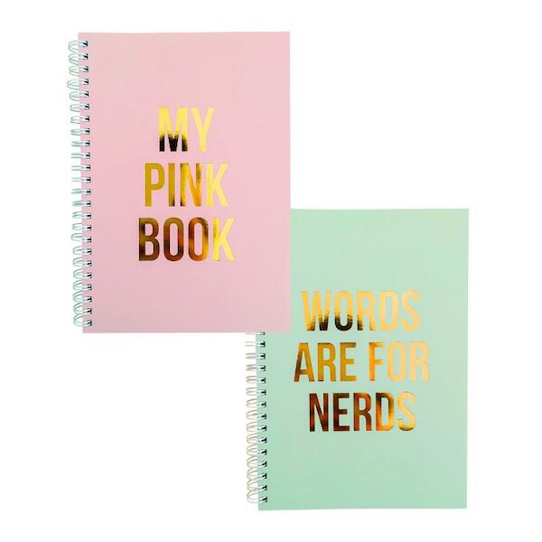 Set notebook my pink book - words are for nerds - (ISBN 8719322146380)