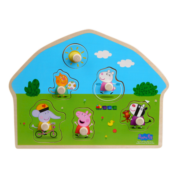 Peppa Pig Houten puzzel met knoppen - Speeltuin - (ISBN 5704976089803)