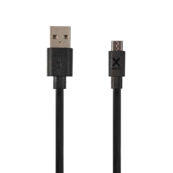 Xtorm Flat USB to Micro USB cable (1m) Black - (ISBN 8718182274660)