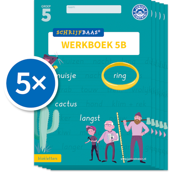 Schrijfbaas Blokletters Werkboek 5B (Set van 5) - (ISBN 9789493218512)
