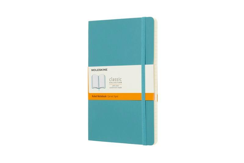 Moleskine Classic Notebook Large Ruled Soft Cover Reef Blue - (ISBN 8058341715505)