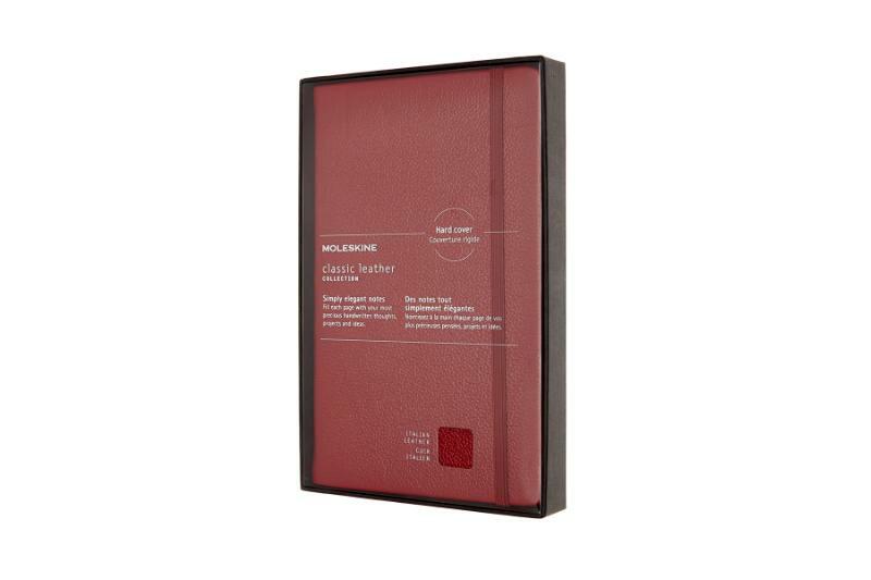 Moleskine LE Notitieboek Leer Large (13x21cm) Gelinieerd Harde Kaft Bordeaux Rood - (ISBN 8053853605948)