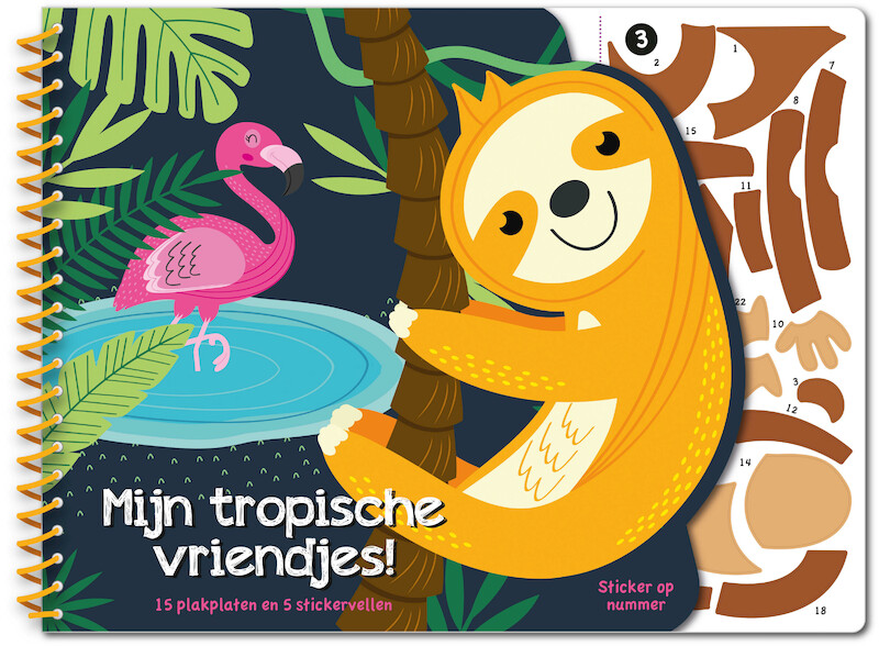 Stickeren op nummer - Mijn tropische vriendjes - (ISBN 9789464322859)